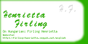 henrietta firling business card